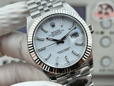 WKD Factory Rolex Datejust 3235 Movement 41mm 126331 Index Markers White Face Watch